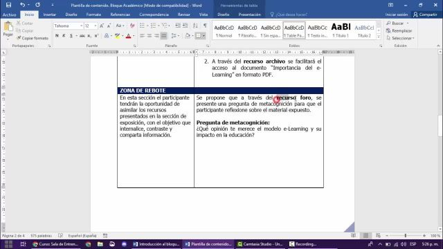 Planificación del bloque académico